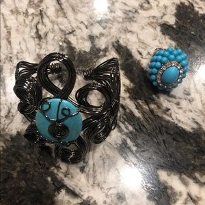 Turquoise bracelet and ring